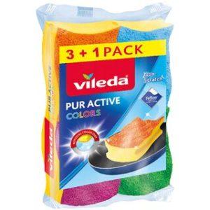 Vileda PUR active Colors hubka stredná 3 + 1ks