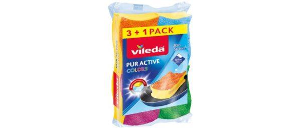 Vileda PUR active Colors hubka stredná 3 + 1ks